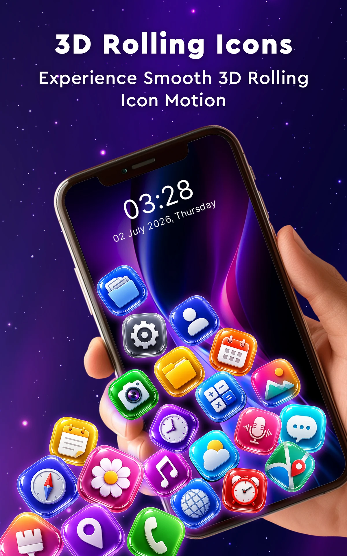 3D Rolling Icon: Live Launcher screenshot